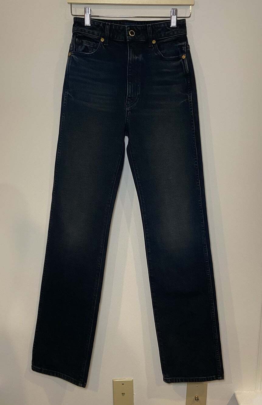 Khaite Danielle Jeans High Rise Straight Leg Dark Wash Size 25